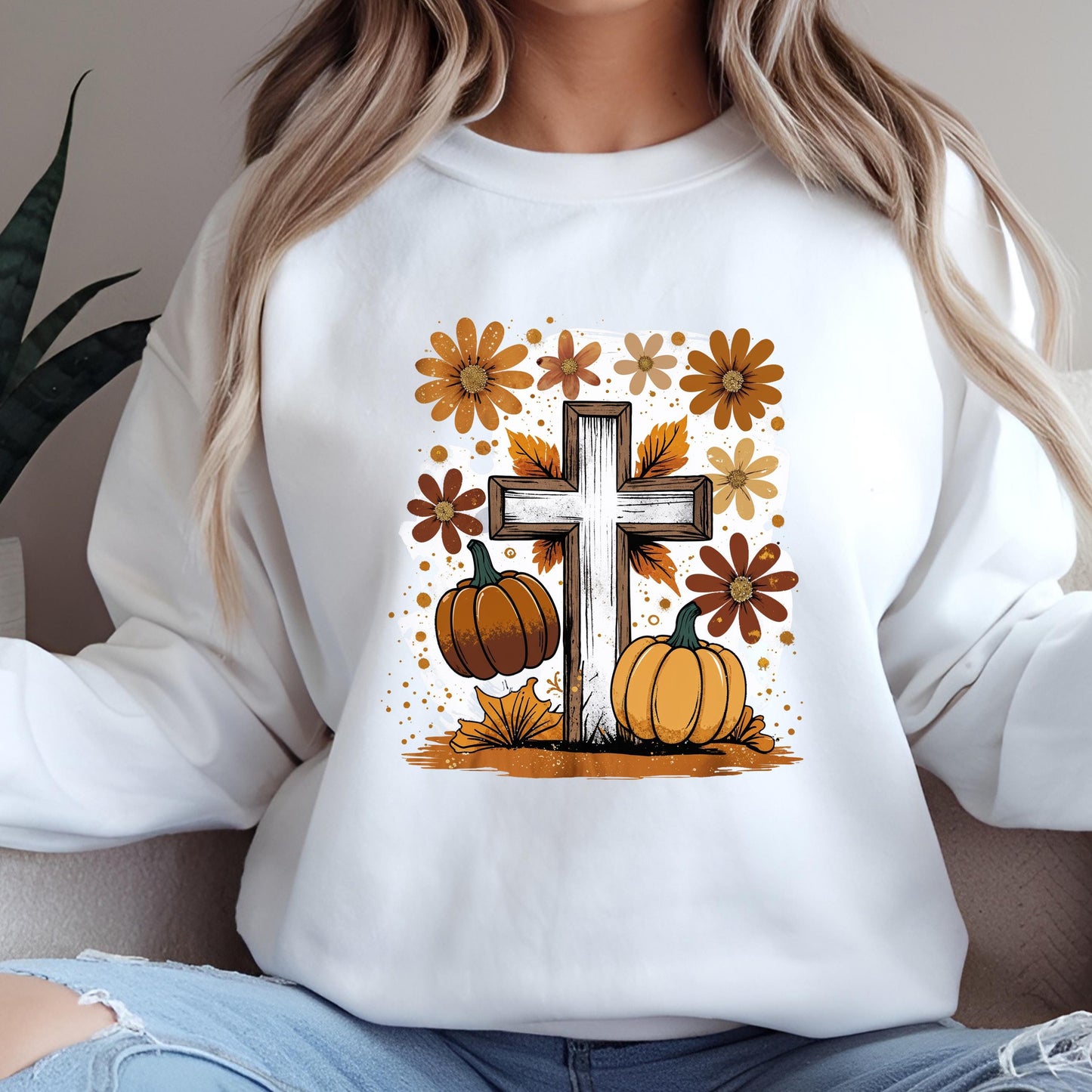 Christian Fall Sweatshirt – Faith Pumpkin Hoodie | Religious Crewneck Cozy Style