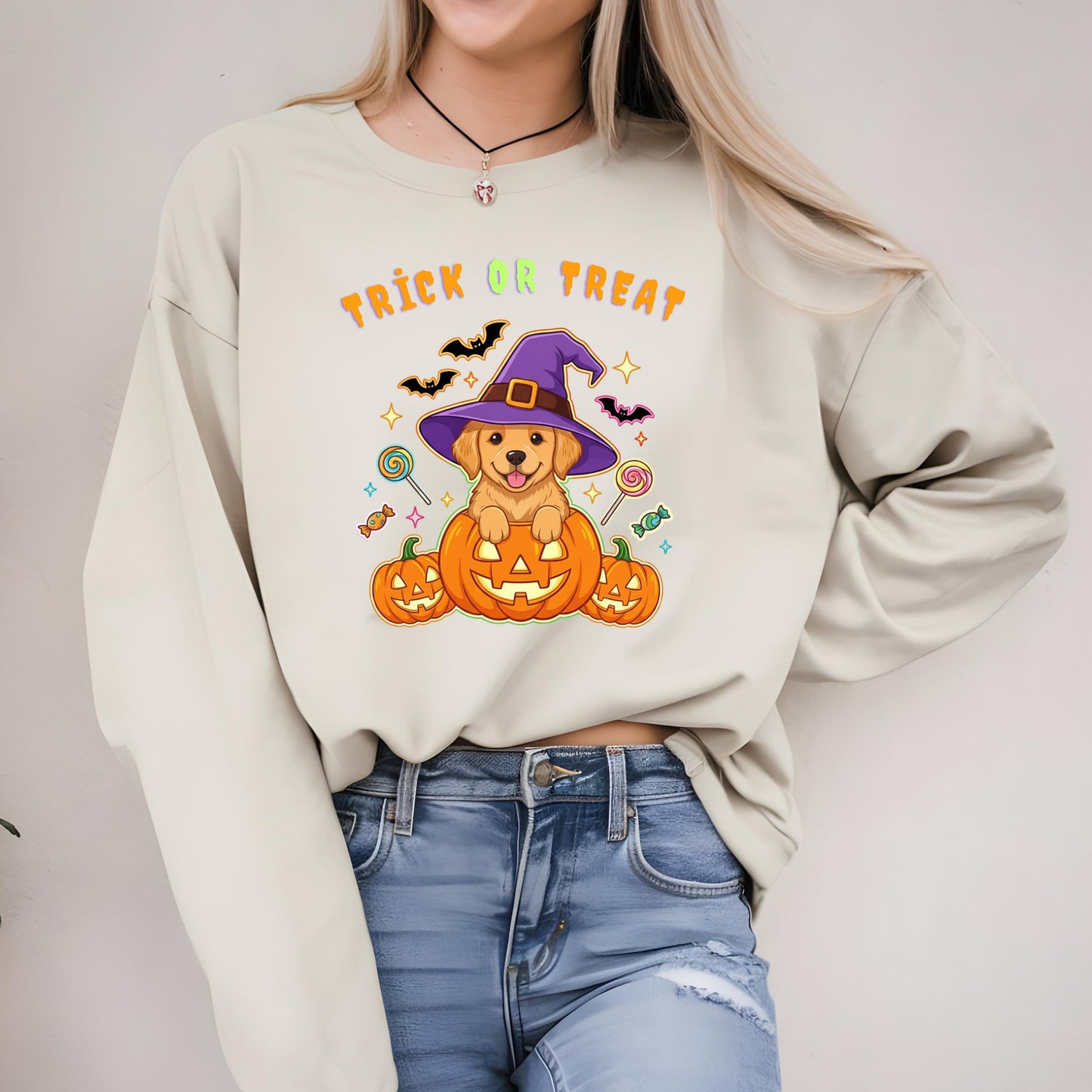 Halloween Puppy Sweatshirt – Pumpkin Dog Shirt | Cozy Fall Crewneck