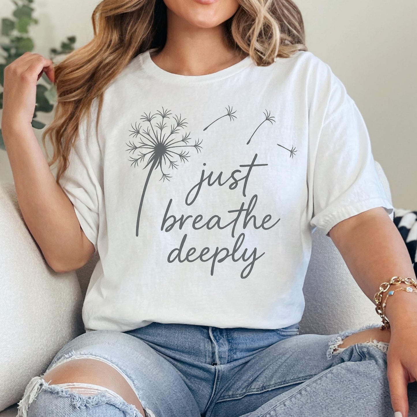 Cream Aesthetic Tee – Minimalist Calming Shirt With Light Neutral Quote