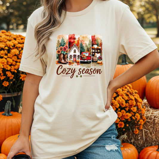 Fall Graphic Tee – Cozy Country Western Pumpkin Truck Shirt | Vintage Autumn Style