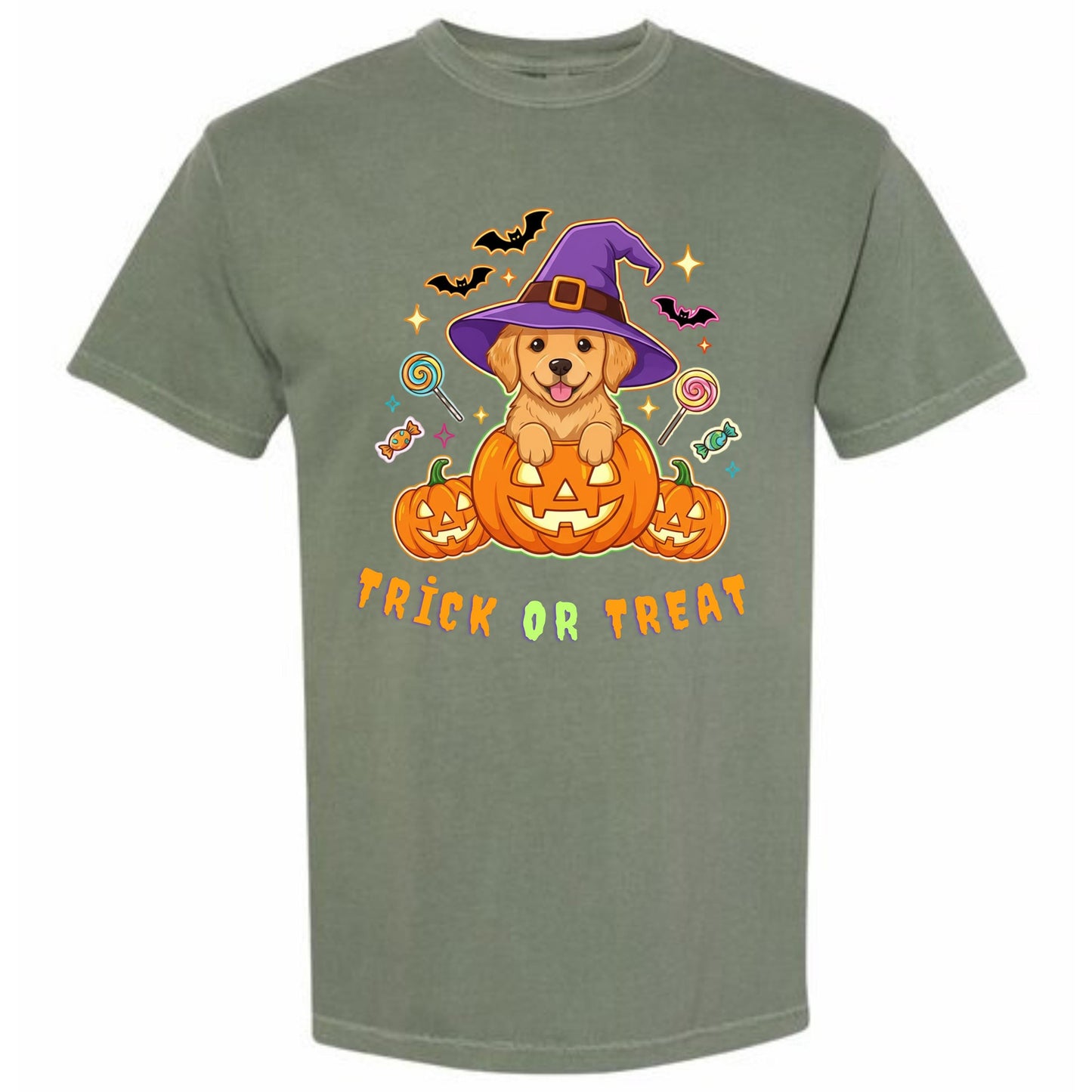 Halloween Puppy Sweatshirt – Cozy Fall Dog Shirt with Golden Retriever Pumpkin Design