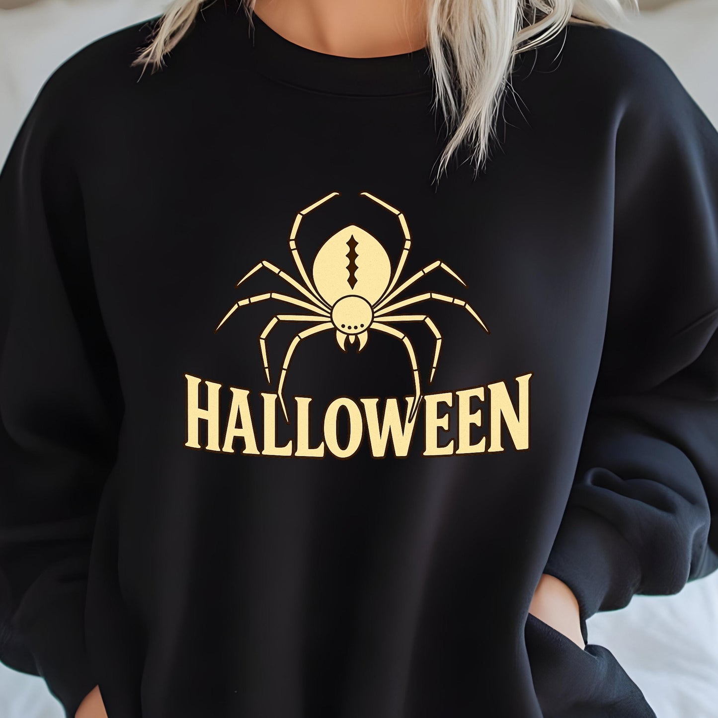 Halloween Spider Sweatshirt – Cozy Fall Sweater With Gothic Graphic Hoodie
