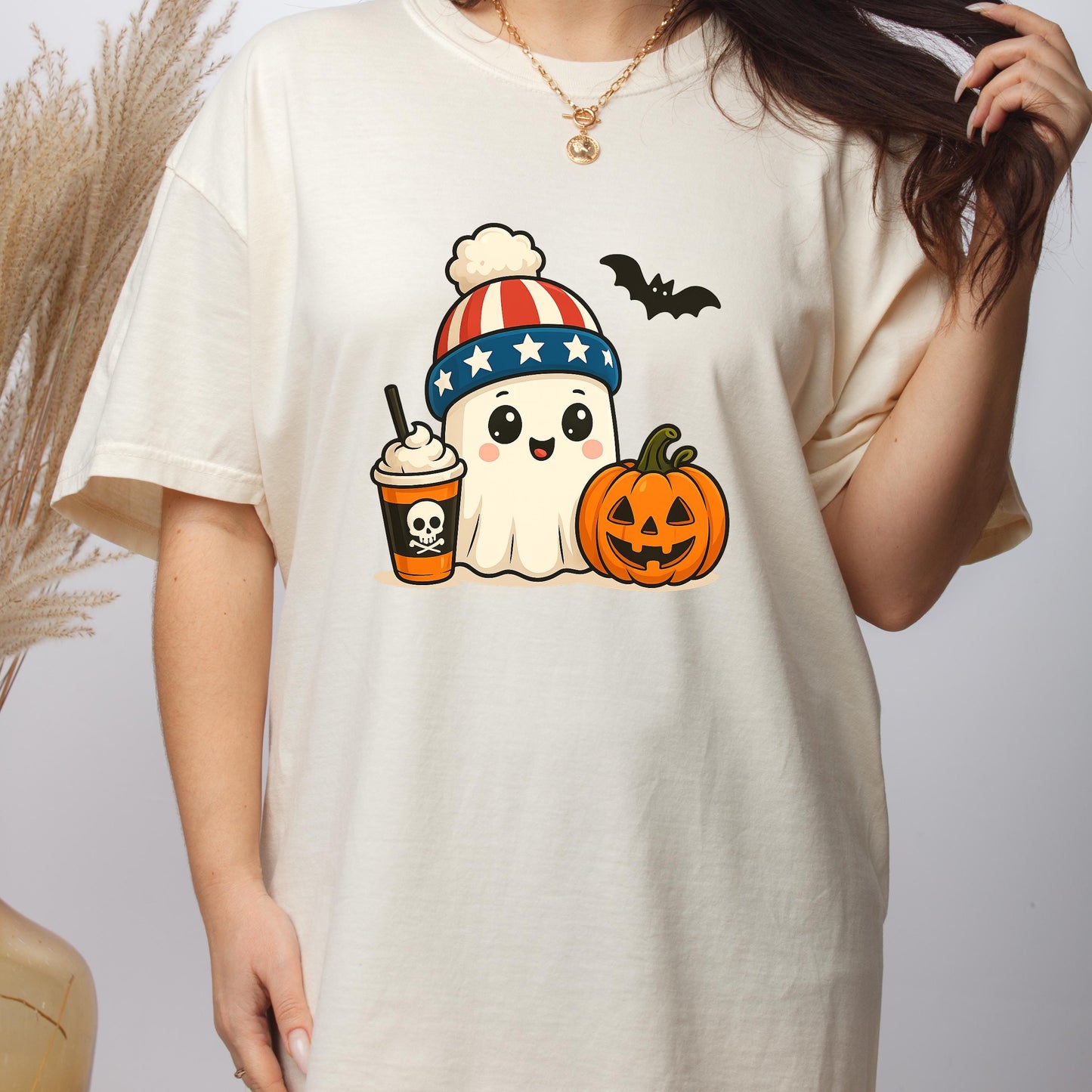 Ghost Coffee Shirt – Cute Halloween T-Shirt | Boo Ghost Shirt | Soft Cotton Tee