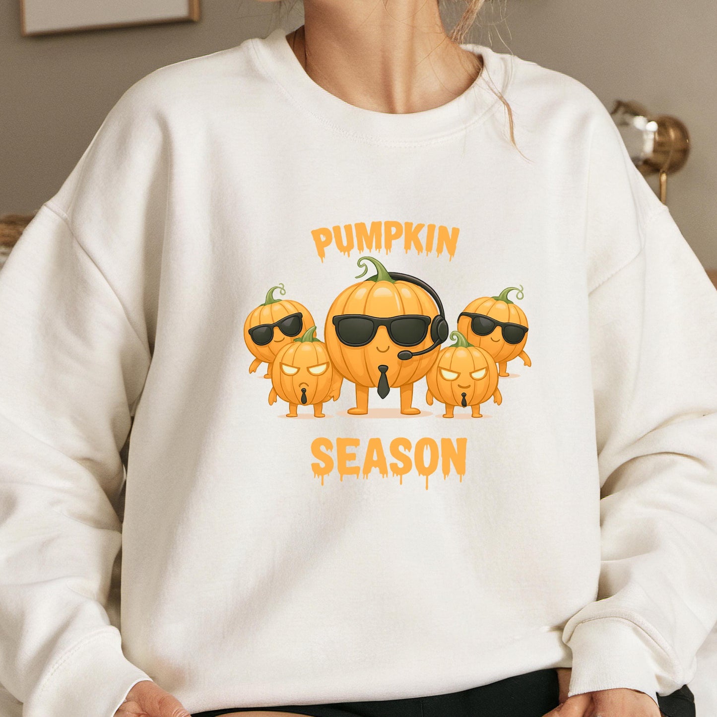Pumpkin Season Sweatshirt – Cozy Autumn Pullover With Pumpkin Squad Graphic