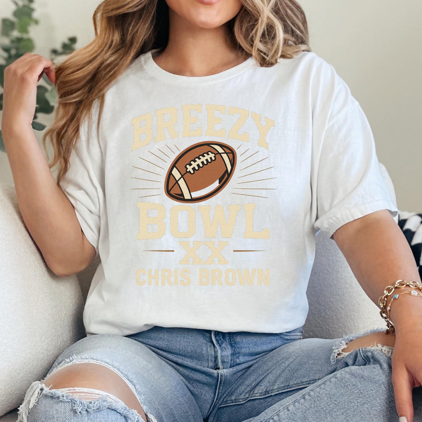 Breezy Bowl Tour Shirt - Chris Brown Tee | Vintage Football Graphic Tee