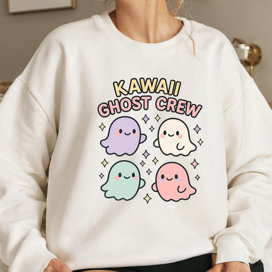 Halloween Ghost Sweatshirt – Cozy Halloween Top With Pastel Kawaii Design