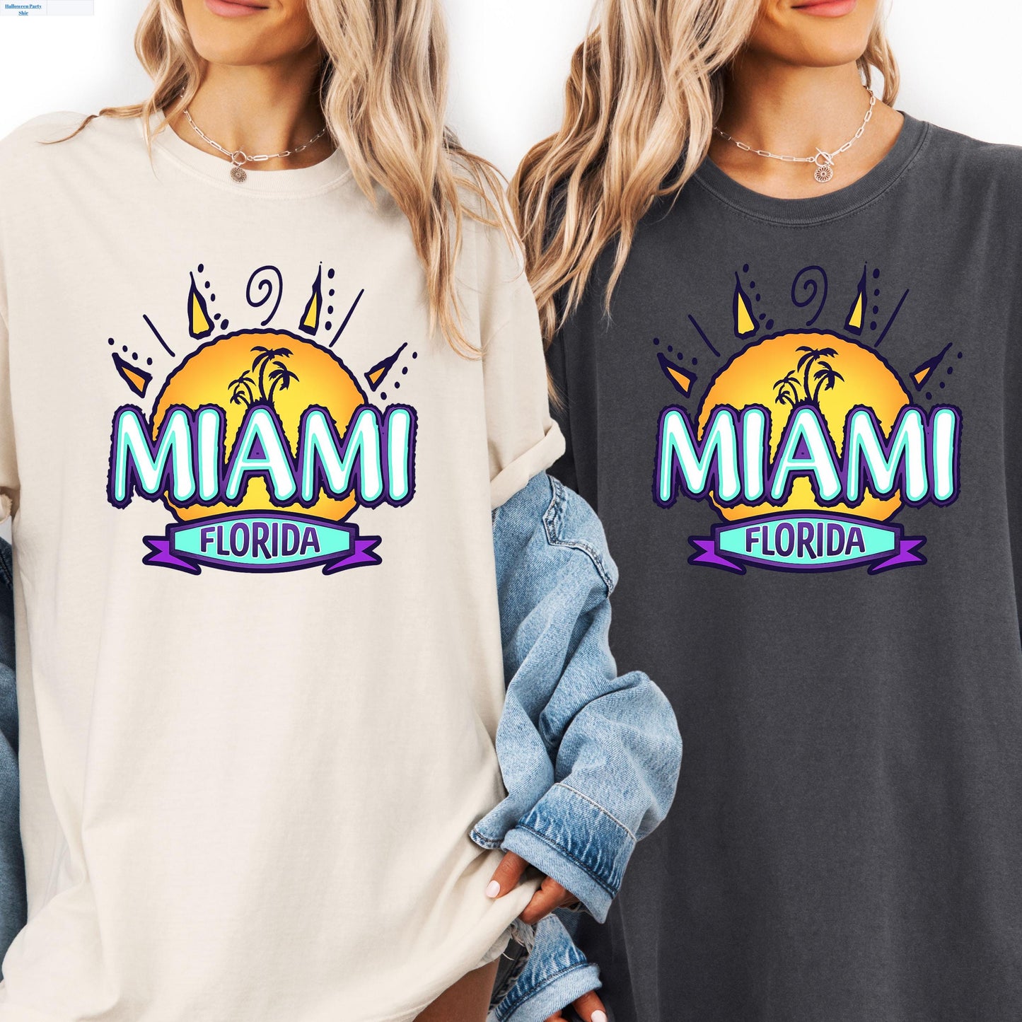 Retro Miami T Shirt – Vintage Graphic Tee With Palm Tree Design, Soft Cotton
