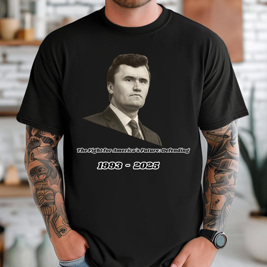 Conservative Charlie Kirk T-Shirt - Bold Political Graphic Tee With Patriotic Flag