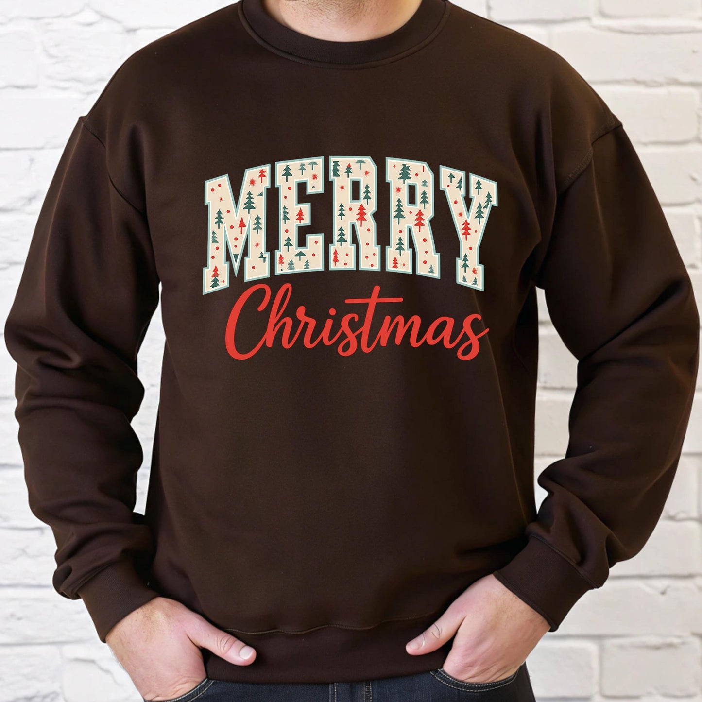 Christmas Tree Sweatshirt – Cozy Holiday Crewneck | Retro Xmas Sweater Gift